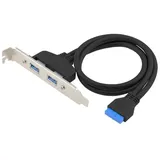 Conceptronic EMRICK11B 19-Pin-Weiblich zu Dual-USB-A-Weiblich USB 3.0 Adapter, USB 3.2 Gen 1 5Gbit/s