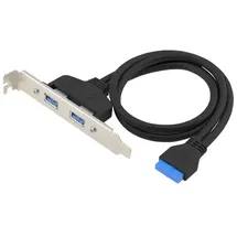 Conceptronic EMRICK11B 19-Pin-Weiblich zu Dual-USB-A-Weiblich USB 3.0 Adapter, USB 3.2 Gen 1 5Gbit/s