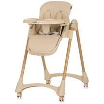Chipolino Kinderhochstuhl Candy Shop, 4 Räder, verstellbar, Fußstütze, faltbar beige