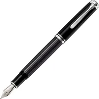 Pelikan Souverän M405 Stresemann Kolbenfüller schwarz/anthrazit/silber F (fein), 1 St.