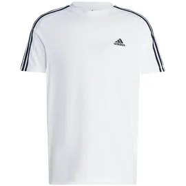 Adidas Herren Essentials Single Jersey 3-Stripes Tee, White/Black, M Tall