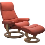 Stressless Relaxsessel "View" Sessel Gr. Material Bezug, Cross Base Eiche, Ausführung / Funktion, Maße B/H/T, braun (henna) Lesesessel und Relaxsessel mit Classic Base, Größe S,Gestell Eiche