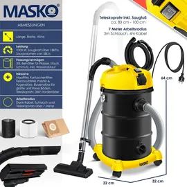 Masko 6IN1 Industriestaubsauger Gelb