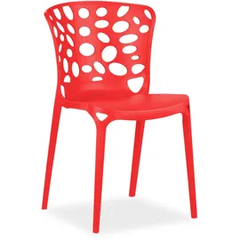 Homestyle4u Gartenstuhl Kunststoff rot 2er Set