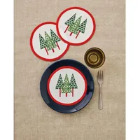 Permin Tischdeckchen 3er Set Kreuzstich Stickpackung Weihnachtsbäume Zählmuster