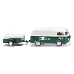 WIKING 030005 - 1:87 VW T2 Kastenwagen mit Anhänger"Pülleken"