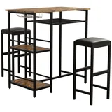 VCM Bartisch Kolari 90 x 93 x 50 cm Eiche Vintage