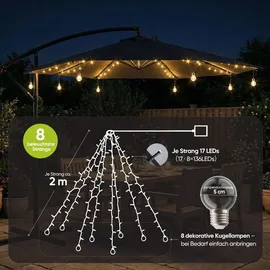 Sekey Solar Lichterkette 4M 136 LEDs spritzwassergeschützt
