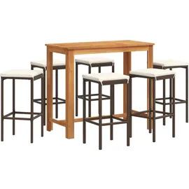 vidaXL Gartenbar-Set 7-tlg. Braun