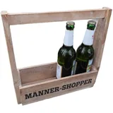 Deko-Impression Flaschenträger Männershopper Bierkasten Flaschenträger Weinregal m. Öffner Holz (1-St)
