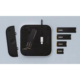 Satechi Stand Hub Mac Mini M4 SSD Enclosure Silber