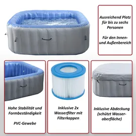 MCW N97 Ø 198 x 67 cm eckig Grau-Blau