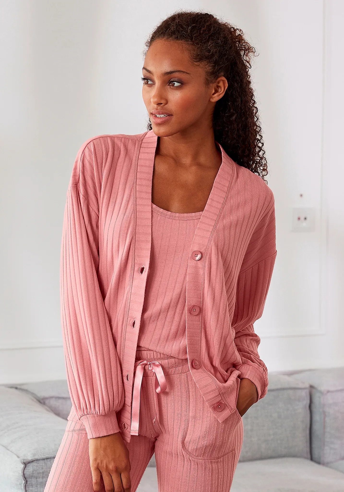 s.Oliver Cardigan, mit breiter Knopfleiste, Loungewear s.Oliver pink 32/34