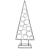 Spetebo Dekobaum Metall Tannenbaum mit Kreisen zum Dekorieren (Set, 1 St., Tannenbaum mit 15 dekorativen Kreisen), schwarz 123 cm - Deko Ständer zum Schmücken für Weihnachten und Advent schwarz