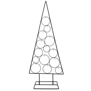 Spetebo Dekobaum Metall Tannenbaum mit Kreisen zum Dekorieren (Set, 1 St., Tannenbaum mit 15 dekorativen Kreisen), schwarz 123 cm - Deko Ständer zum Schmücken für Weihnachten und Advent schwarz