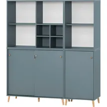 MÖBELPARTNER Regalschrank 500, 701809 blaugrau 151,05 x 41,0 x 168,7 cm