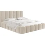 WFL GROUP Polsterbett Champagner, Holz, 140x200 cm, Schlafzimmer, Betten, Polsterbetten