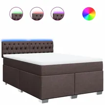 vidaXL Boxspringbett 140 x 200 cm Dunkelbraun
