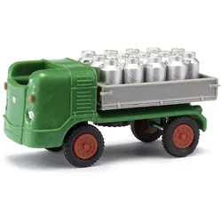 Multicar M21 mit Milchkannen grün Modell von Mehlhose 1:87