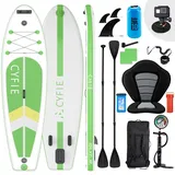 CYFIE Stand Up Paddling Board Aufblasbare, 320 × 81 × 15cm SUP Board Set mit Kajak Sitz und SUP Paddel |Komplettes Zubehör |Stand Up Paddle Board für Anfänger & Fortgeschrittene |Tragfähigkeit 150kg