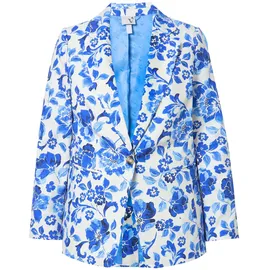 Ulla Popken Blazer royalblau | hellblau / weiß 46