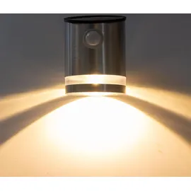 ChiliTec Solarleuchte Edelstahl 12,8 cm inkl. PIR Bewegungsmelder weiß