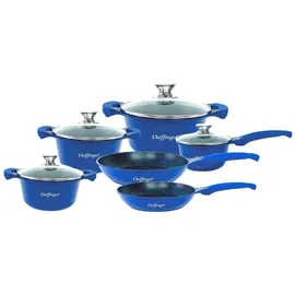 Cheffinger 10-Teilig Kochgeschirr-Set Topf Induktion Alu Guss Pfanne Topfset Kochtopfset