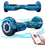 RCB Hoverboard 6,5 Zoll Skateboard für Kinder und Jugendliche mit Bluetooth und LED-Licht, leistungsstarker Motor, Geschenk für Kinder