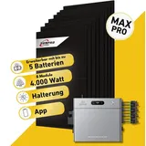 4000 Watt, Bifazial Komplettset, Balkonkraftwerk, Zendure Solarflow 2400 Pro, Halterung Bitumendach vertikal