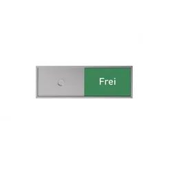 Madrid Silver Line Frei-/Belegt Anzeige mehrsprachig 50x150mm Set | Büro Frei- Besetzt | für Türschild Büroschild