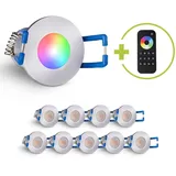 Longlife LED Einbaustrahler Mini 10er Set 3W RGBW silber IP65