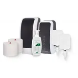 Blanc HYGIENIC KOMPLETT-SET Toilettenkabine: Toilettenpapierspender + SENSOR Sitzreinigung + Reinigungsschaum + Füllmittel