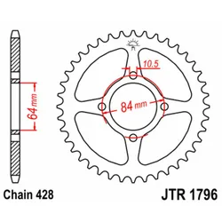 JT SPROCKETS Standardkrone aus Stahl 1796 - 428
