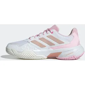 adidas Damen Courtjam Control 3 Tennis Shoes, Cloud White/Silver Metallic/Lucid Pink, 41 1/3 EU