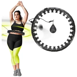 HMS Hula-hoop-reifen mit massagepunkten und schwerkraftball Übergröße hhw12 HMS schwarz|weiß No Size Hula Hop Black Z Wypustkami I Obcinikiem - Schwarz