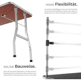 Tectake Trimmtisch, mit höhenverstellbarem Galgen und 2 Schlingen, rutschfeste und kratzfeste Gummibeschichtung, Belastbarkeit 60 kg