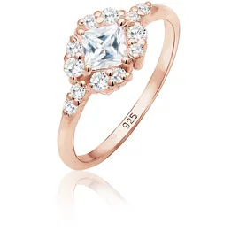ELLI PREMIUM "Verlobungsring Zirkonia Weiß 925 Sterling Silber Verlobungsring in Rosegold | Gr.: 52