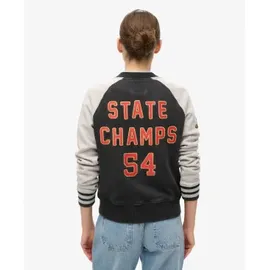 Superdry Damen. College Bomberjacke aus Jersey mit Schriftzug-Grafik schwarz 42 - 42