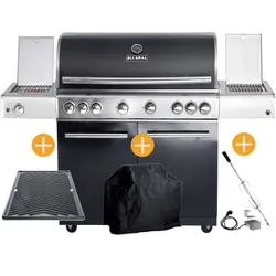 CHEF Paket XL2 Backburner Seitenkocher Steakzone GRATIS: Cover, Grillplatte, Spi...