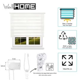 Wellhome Doppelrollo 110 x 175 cm Off-White/Cremeweiß