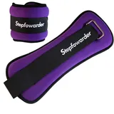 Stepfowarder 2er Set Gewichtsmanschetten 0.3-1.0kg, Gewichtsmanschette Fuß Gewichte für Beine und Arme, 3 Farbvarianten, Laufgewichte für Hand- und Fußgelenke (2 * 1.0KG - Lila)