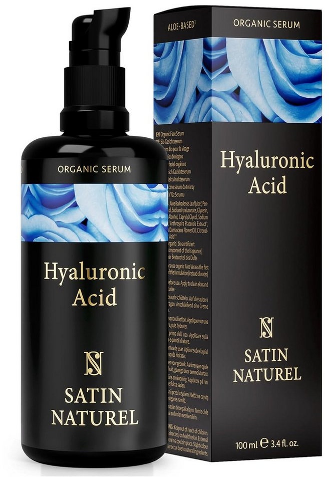 Satin Naturel Gesichtsserum Hyaluronsäure Bio Serum, 1-tlg., Nur für die äußere Pflege gesunder Haut geeignet.