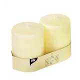 Papstar Stumpenkerzen 8 x 10 cm 2 St. elfenbein ivory