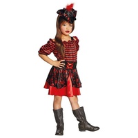 Metamorph Kostüm »Piratenkleid schwarz-rot«, Schmuckes Kleidchen für freche Seeräuberinnen rot