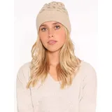 Zwillingsherz Kaschmir-Beanie in Beige