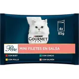 Purina Gourmet Perle Salsa Rind Huhn Kaninchen Lachs 4x85g Katzensnack 12 Einheiten - Multicolor - One Size