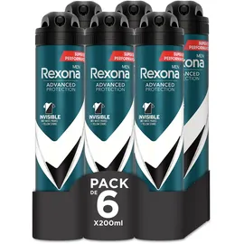 Rexona Invisible Black & White Deospray Advanced Protection 6 x 200 ml