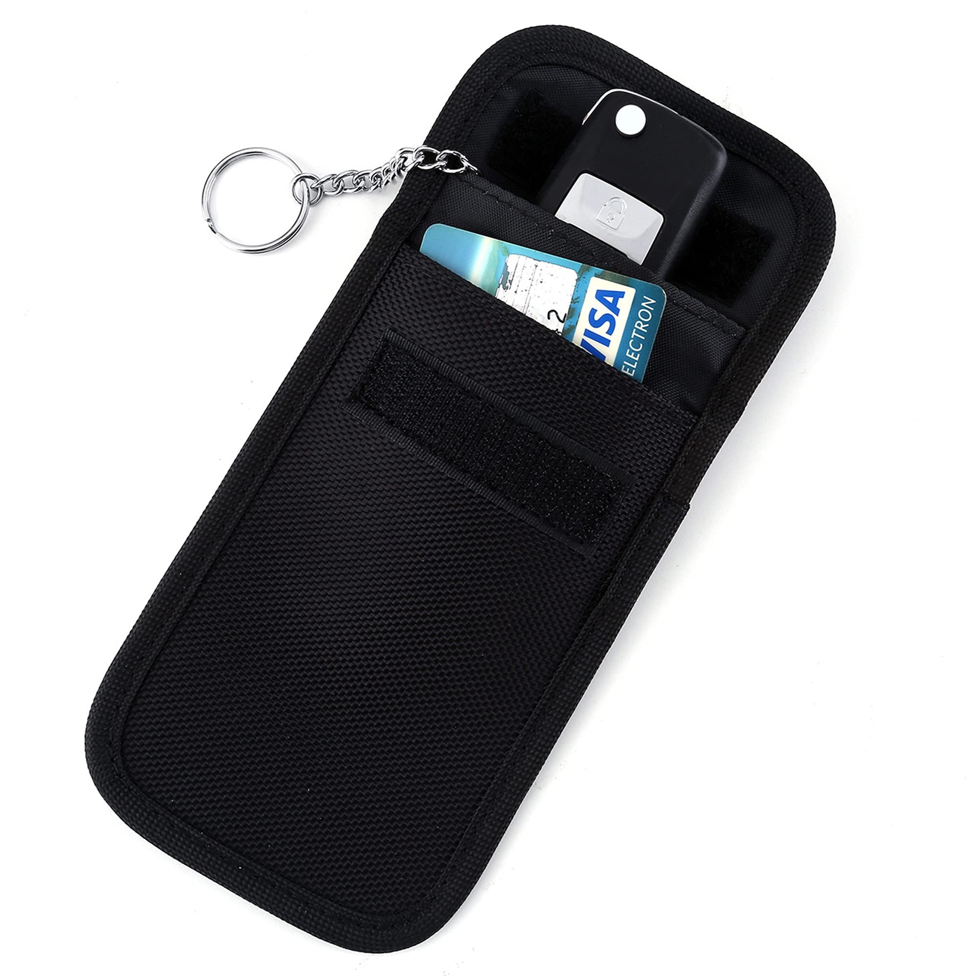 ACBungji Faraday Bag Schutz Blocker Keyless Go Autoschlüssel Tasche NFC Schutzhülle Kreditkarte RFID Smartcard (14 * 9cm, Oxford-Tuch Vertikal Schwarz)