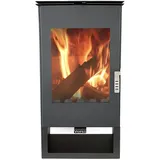 Verso Kaminofen modern model Ina, Energieeffizienz A 80.20%, 7.5 kW, 470 x 400 x 943 mm - Schwarz