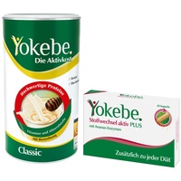 Yokebe Paket - 1x Classic 500 g + 1x Plus Stoffwechsel aktiv - Kombipaket zur Gewichtsabnahme - Diätshake mit Proteinen und wertvollen Inhaltsstoffen